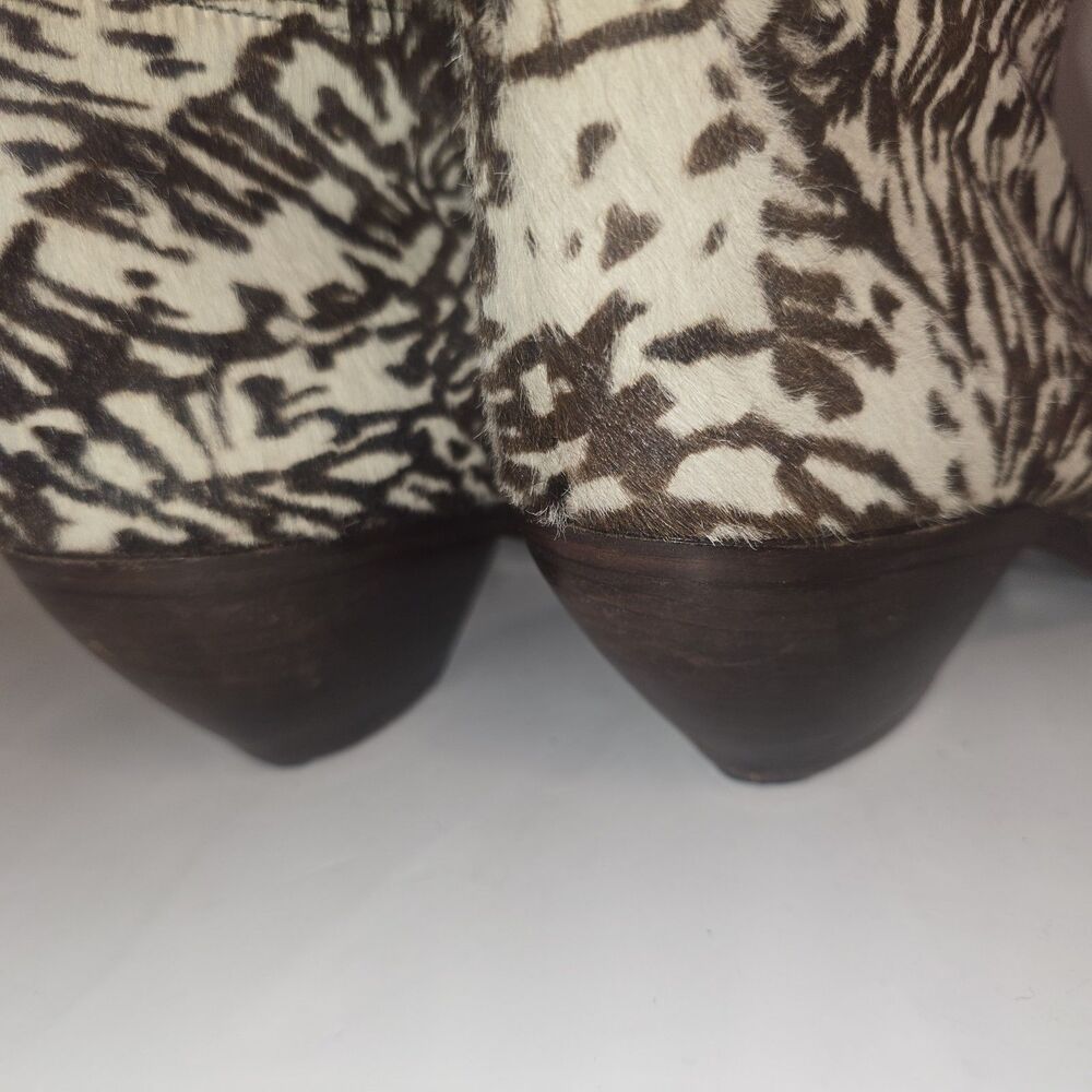 Vintage MAUD FRIZON Zebra Animal Print Calf Hair Brown Beige Boots Size 35 - Picture 6 of 16